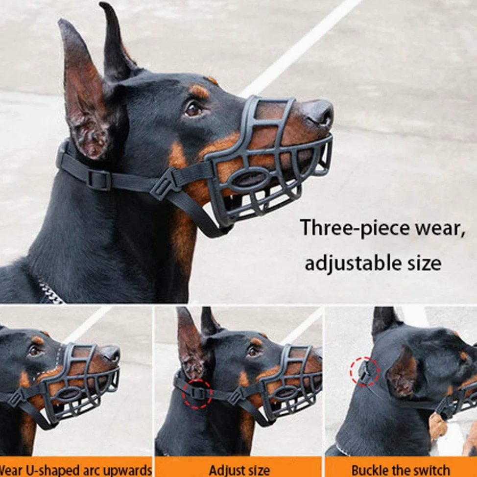 Bozales para perros, Ajustable for evitar que se caiga, ladre y muerda(XS)