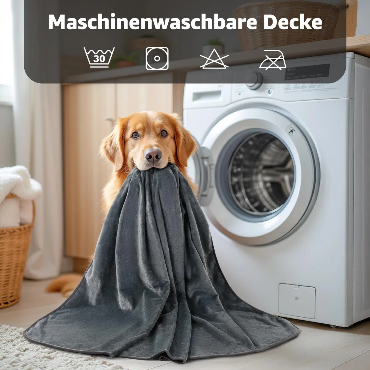 PICK FOR LIFE Manta impermeable para el amor, manta reversible de franela para perros, manta de viaje para cama, sofá y asiento de coche (gris, 152 x 203 cm)
