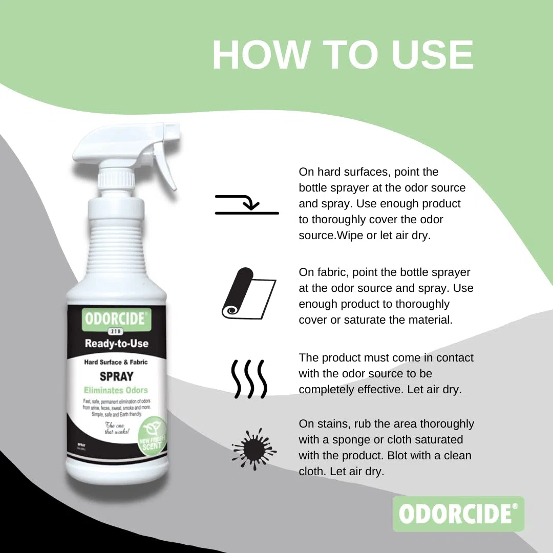 Odorcide 210S-FS Fresh Scent - Spray listo para usar, olor a mascotas, 32 onzas