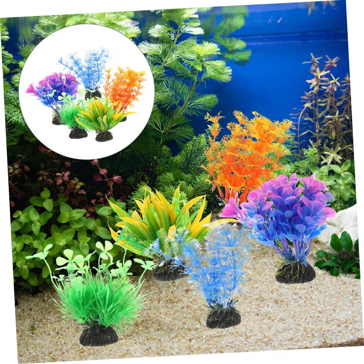 Cabilock 5 Series Artificial Plants Fake Plants Decoración Chic Decoración De Peces Estanque Falso Plantas De Plastico para Acuarios Plantas Artificiales De Peces El Plastico 5 Piezas X 5