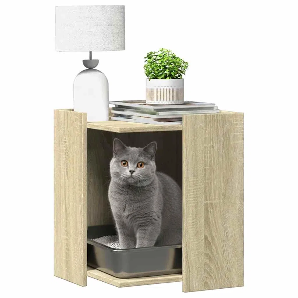 Genérico Mueble arenero para Gatos Madera Roble Sonoma 42x42x51 cm,Producto para Mascotas y Animales,Productos para Mascotas,Productos para Gatos,Mobiliario para Gatos,857744