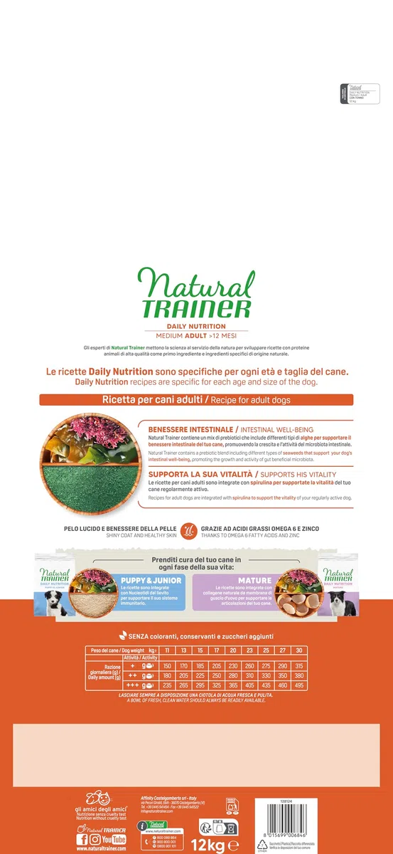 Natural Trainer Medium Comida para Perros Adultos con atún - 12 kg