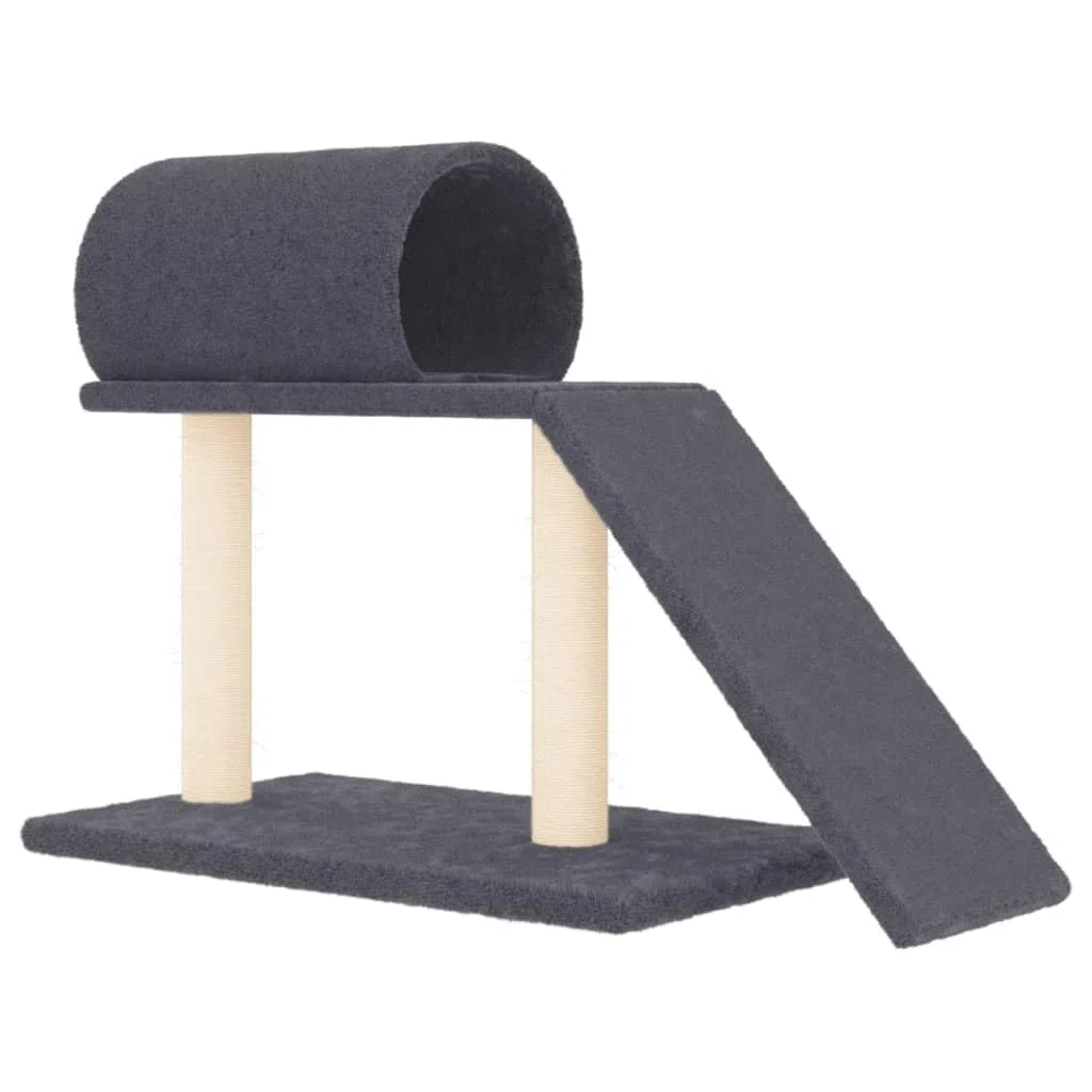 ShGaxin Rascador para Gatos con túnel y Escalera Gris Oscuro 55,5 cm, Rascador Gato, Arbol Rascador para Gatos, Gatos Accesorios, Torre Gatos, Arranhador para Gatos, Casa para Gatos