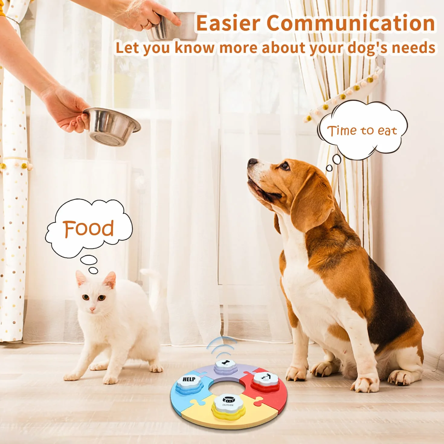 8 Botones de Comunicación para Perros, Botones de Comunicación para Perros, 8 Botones, 100 Pegatinas, Deja Hablar a tu Mascota, para Gatos y Perros Pequeños