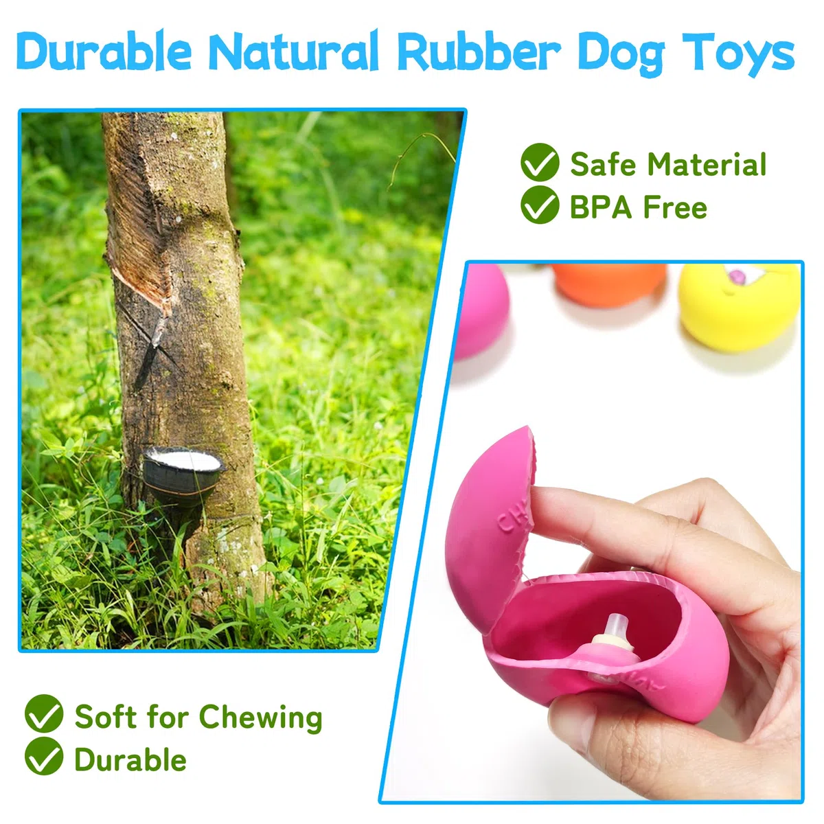 Juguetes de látex chirriantes para perros, juguetes para cachorros sonrientes, juguetes interactivos para perros pequeños, 6 piezas