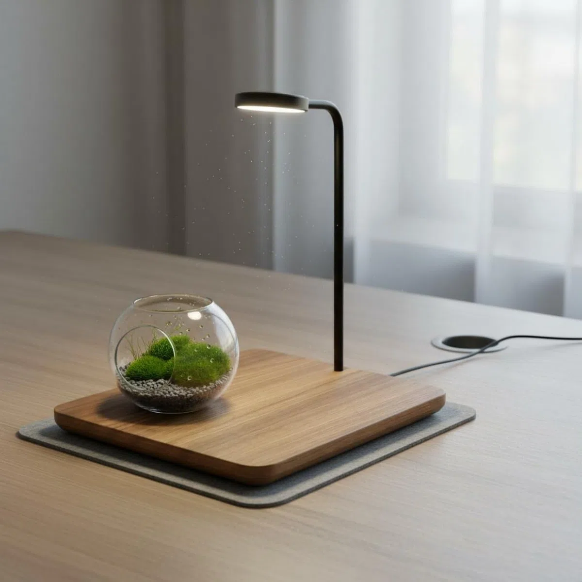 Perfeclan Lámpara de Acuario LED Luz de Tanque Pequeño Lámpara para Plantas Acuáticas Iluminación de Pecera con Cuello Regulable Control de y Encendido Base de, Nogal, Grande