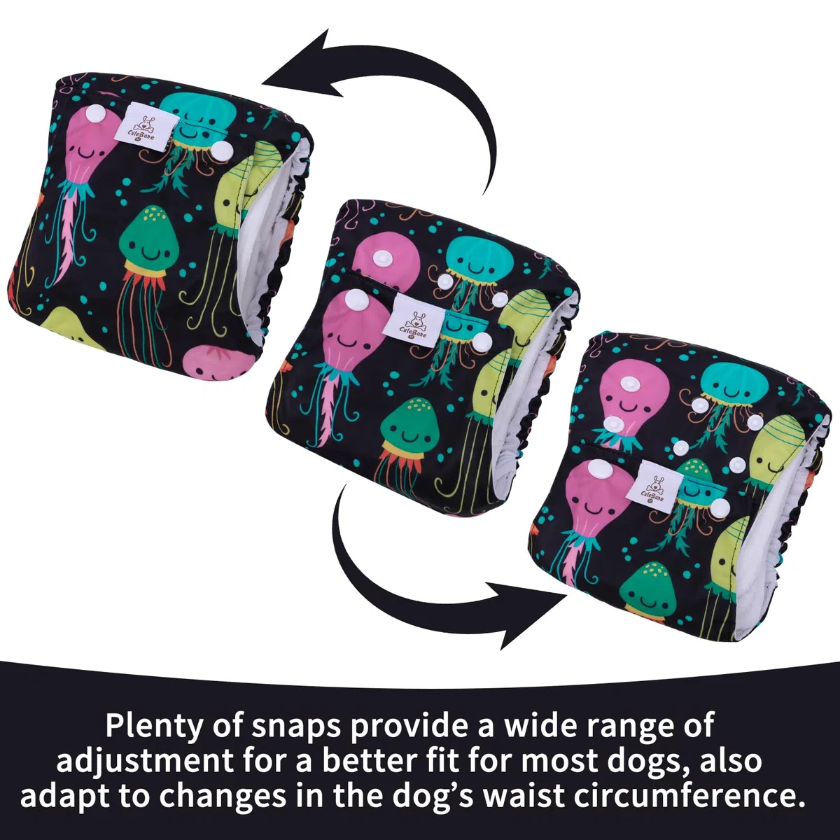 CuteBone Pañales para perros machos con botones, lavables, banda para el vientre para perros machos, 3 unidades por paquete, KDM05L