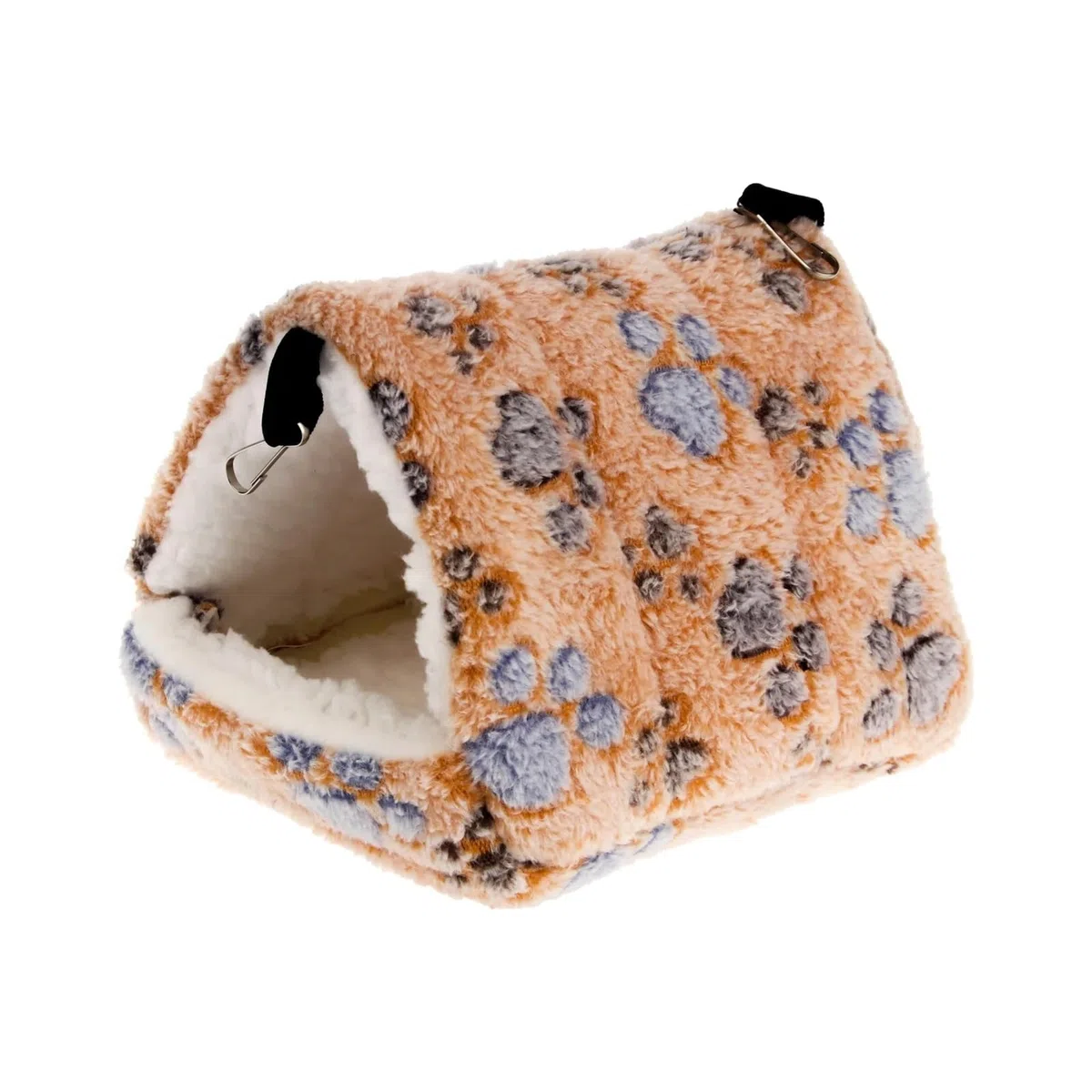 Hamster House - Hamster House - Cama suave y cálida para roedores, hamaca impresa para ratas, accesorios de conejillo de indias de algodón para animales pequeños (marrón, S)