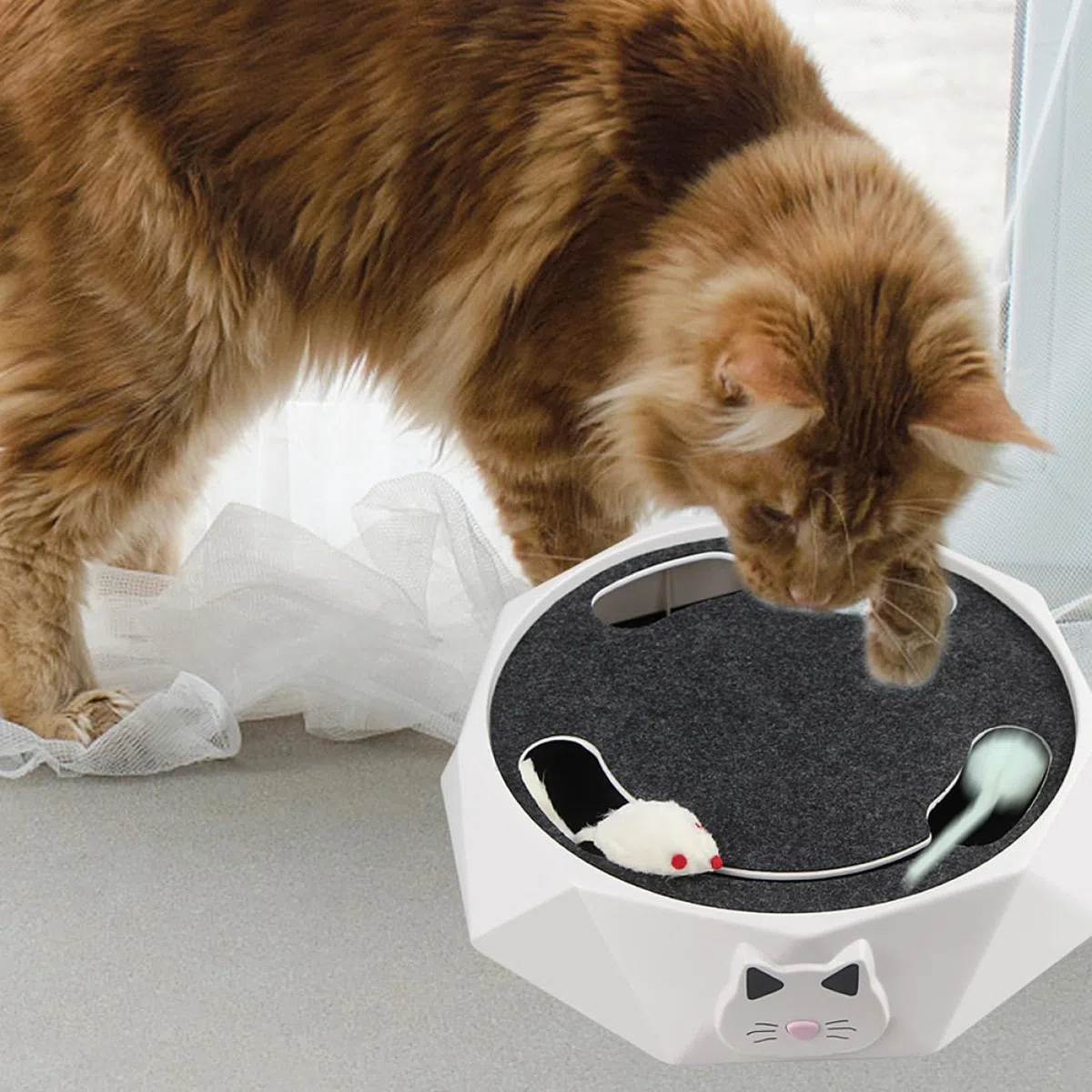 POPETPOP Juguete para Mascotas Cat House Cat Toys Juguetes Gatito automático Juguete Giratorio para Mascotas Juguete Interactivo para Mascotas Juguete de Caza del ratón AbS