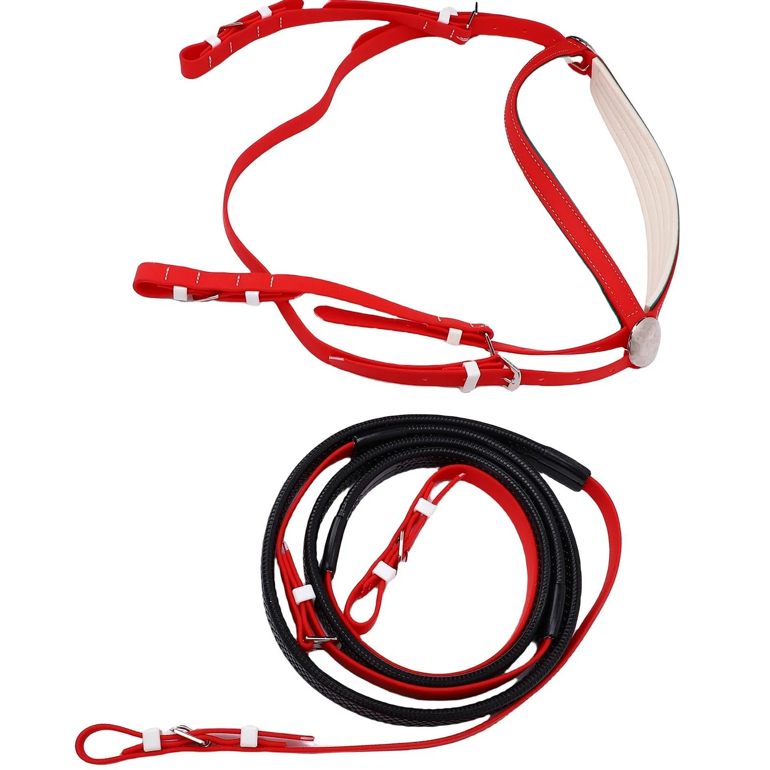 Fdit Halter de Caballos Rinte Premium Cómodo para Actividades Ecuestres Suministros de Equipos de Caballos Nylon de Cuero PVC