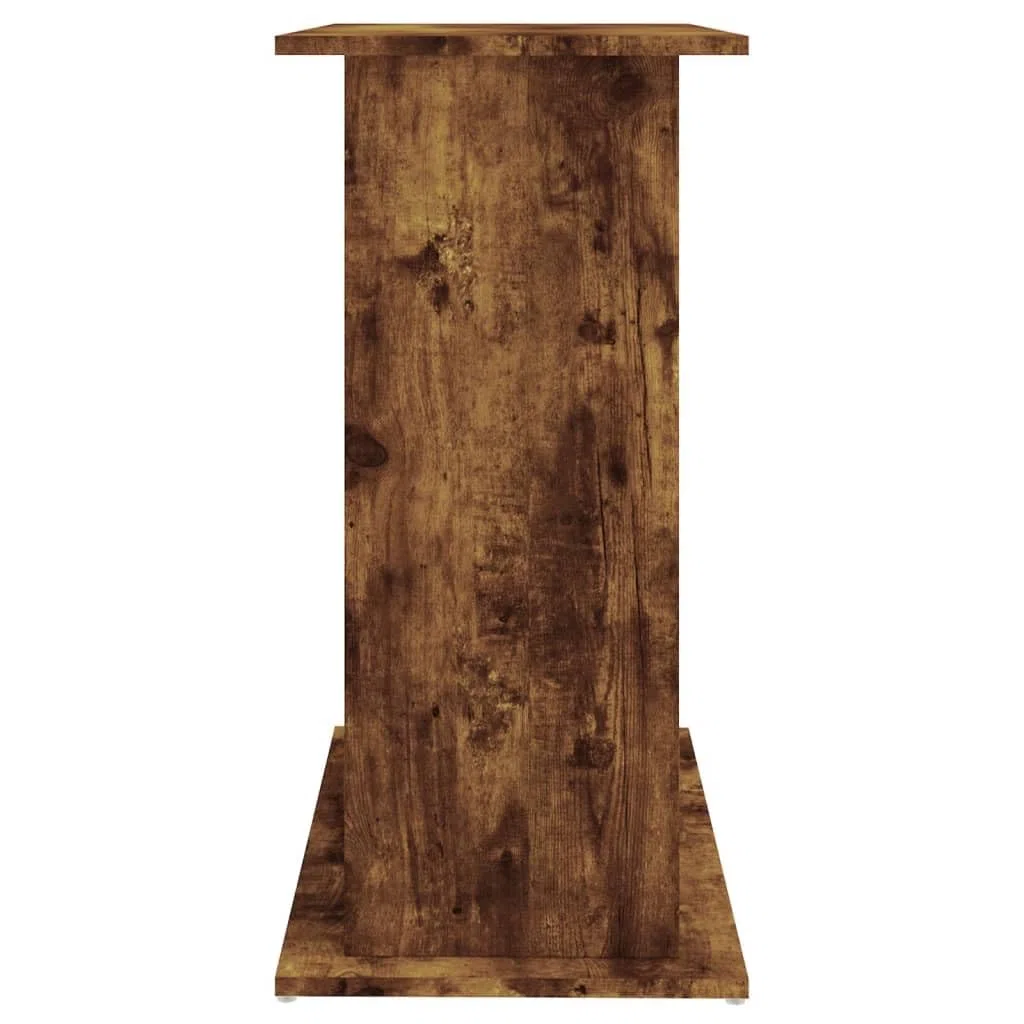 Soporte para acuario, roble ahumado, 81 x 36 x 73 cm, estructura de madera para muebles con 4 compartimentos y puertas, armario inferior estable para peces, accesorios, almacenamiento, salón