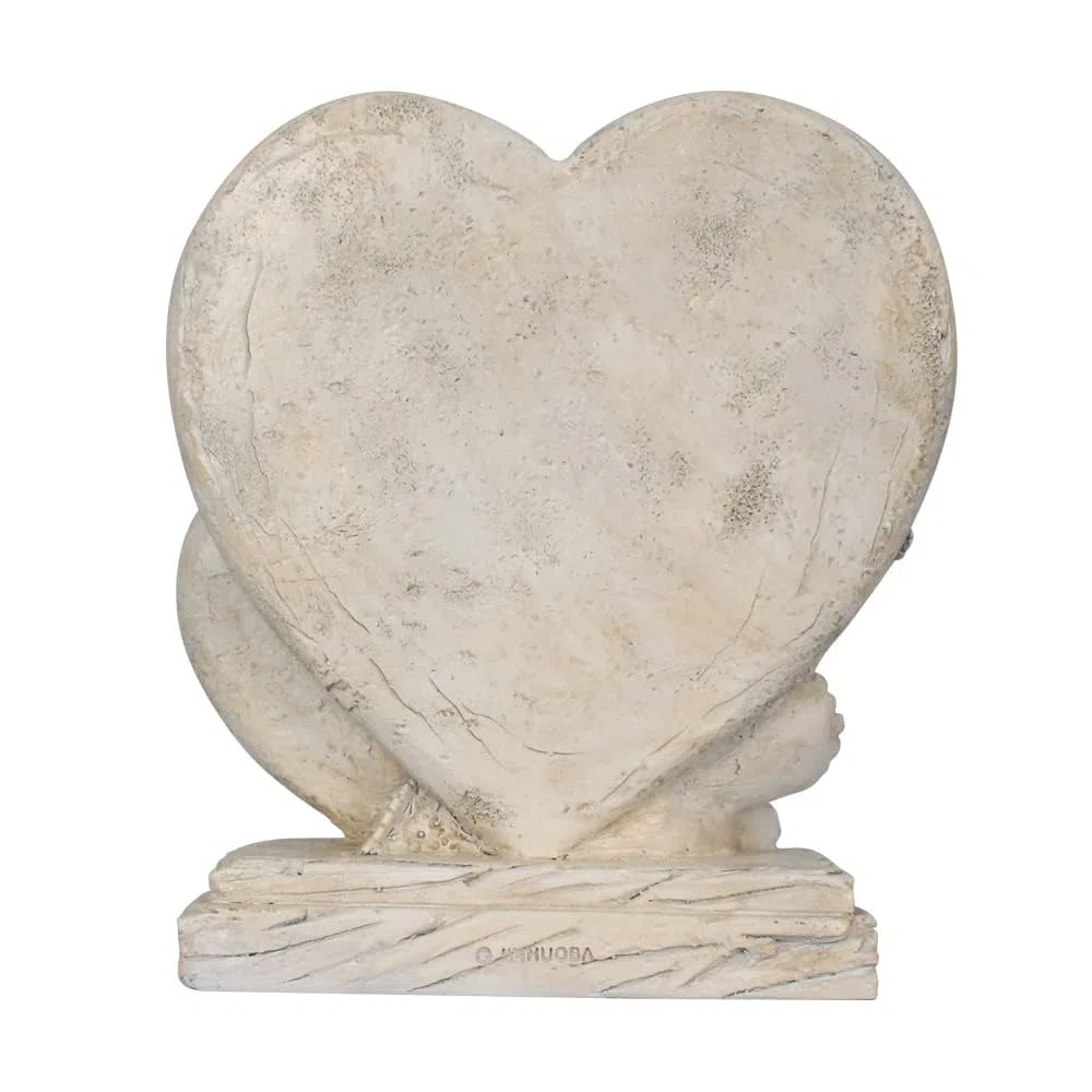 Placa Conmemorativa Personalizada de Doble corazón y Adornos de lápida(Style C)