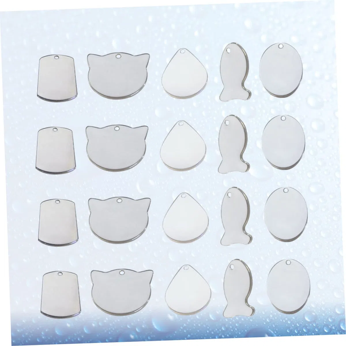 Mipcase 50 Piezas de Colgantes para Mascotas de Acero Inoxidable en Blanco, Resistentes a Rayaduras y Fáciles de Usar, Ideales para Grabado DIY y Accesorios para Perros Estilo Aleatorio
