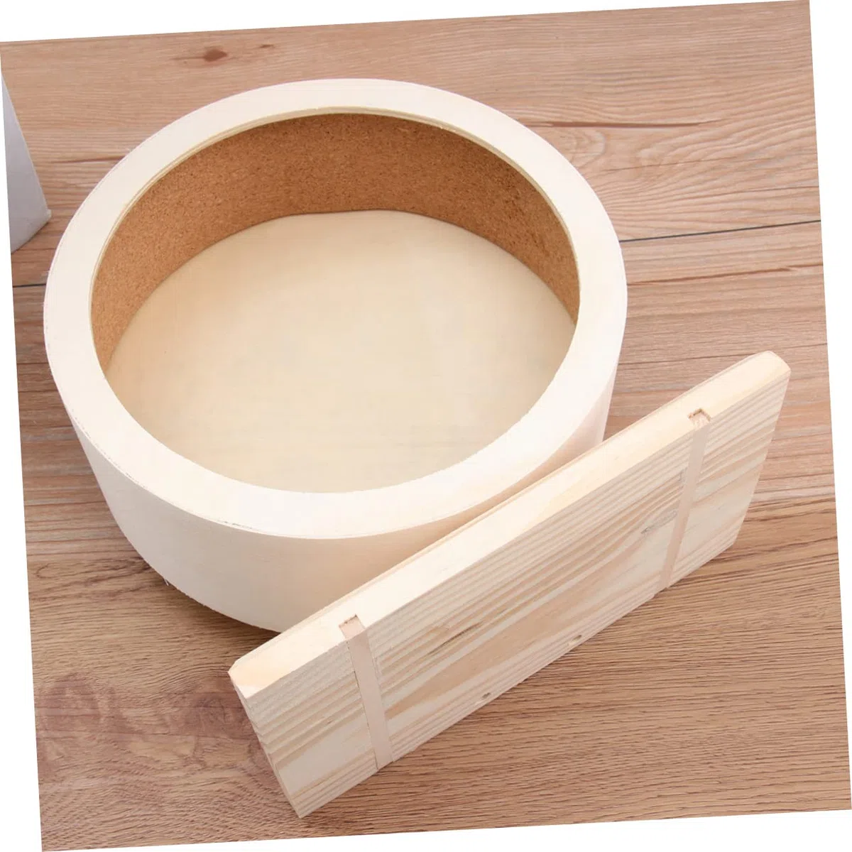 Rueda de Ejercicio de Madera Beige para Hámster y Pequeños Animales | Entrenamiento de Uñas y Dedos, Disco Antideslizante, Uso Hámsteres y Otros Roedores