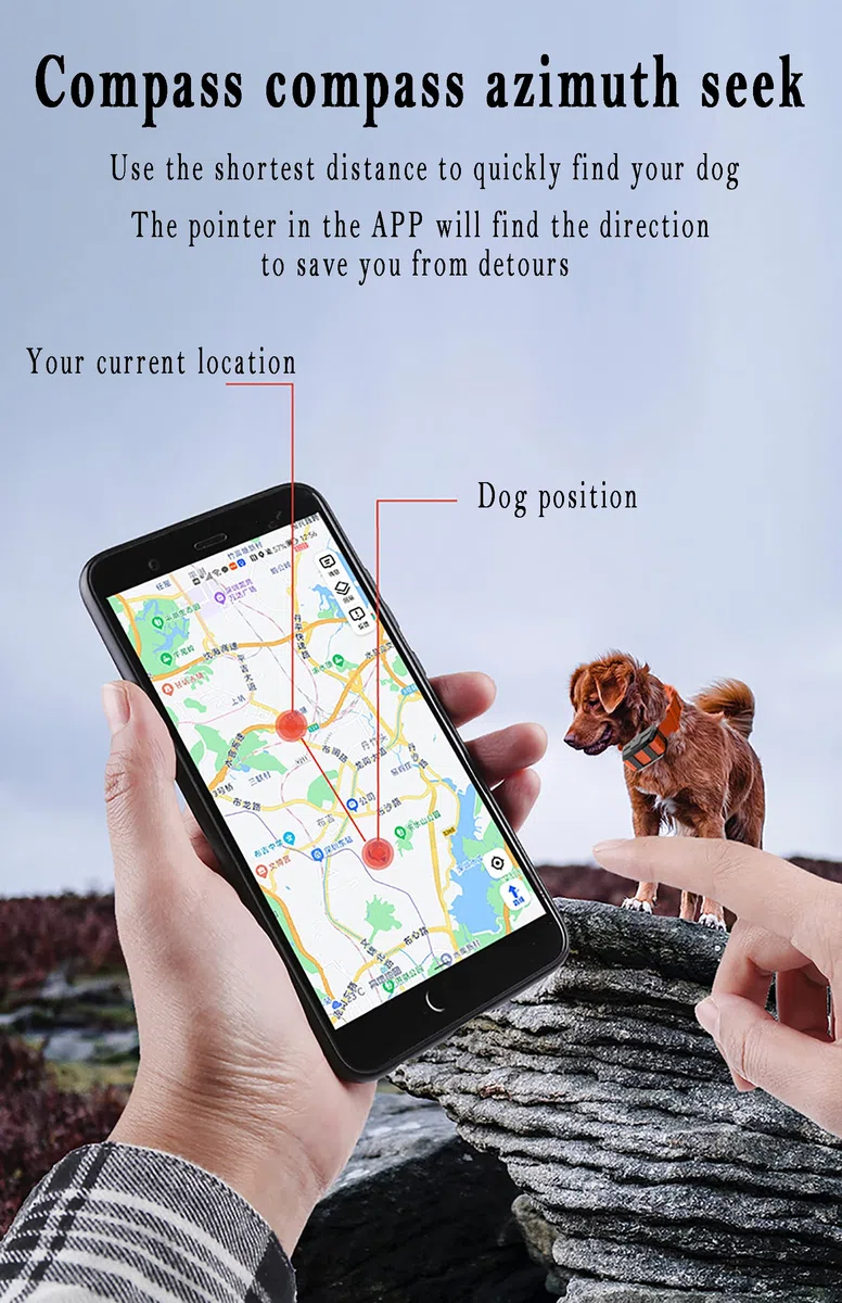 Localizador De Mascotas, Collar Anti-mordeduras para Sabuesos Grandes, Consulta De Huellas Históricas, Cambio Automático Entre Modos De Posicionamiento De Montaña, Pradera Y Bosque