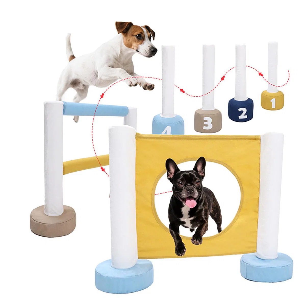 Equipo de Entrenamiento de Agilidad para Cachorros 3 en 1 Que Mejora la Interacción con el Dueño de la Mascota Kit de Ejercicio para Perros para el Desarrollo Físico