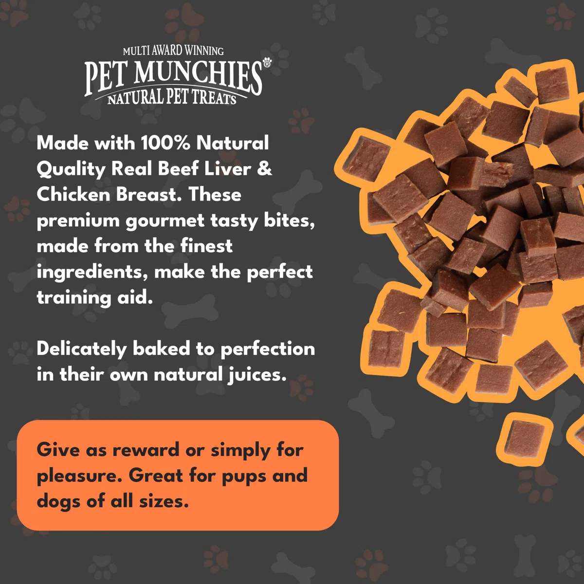 Pet Munchies - Paquete de 8 Bolsas de chucherías de Pato para Mascotas, recompensa para adiestramiento.
