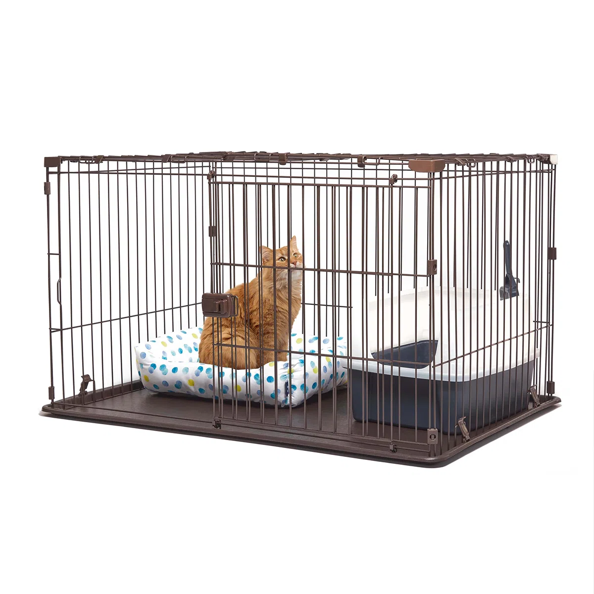 Iris Ohyama Parque para Perros con Puerta y Cerradura, H66cm, Marrón, Techo, Jaula Gatos, Vallas, Corralito, para para Interiores, Exteriores, Conejo, Cercado, Corral Perro, Mascotas, STS-1200TY