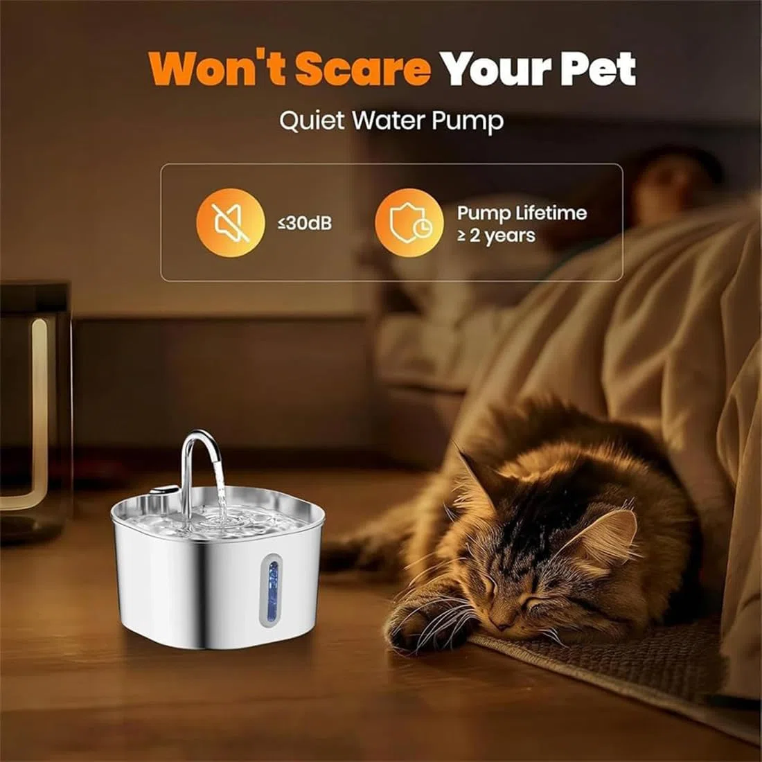 La Fuente para Perros, Fuente De Agua para Perros De Acero Inoxidable con Nivel De Agua Visible,Sistema De Filtración Triple Y Bomba Ultra Silenciosa para Perros Y Gatos (4 Filter Kit)
