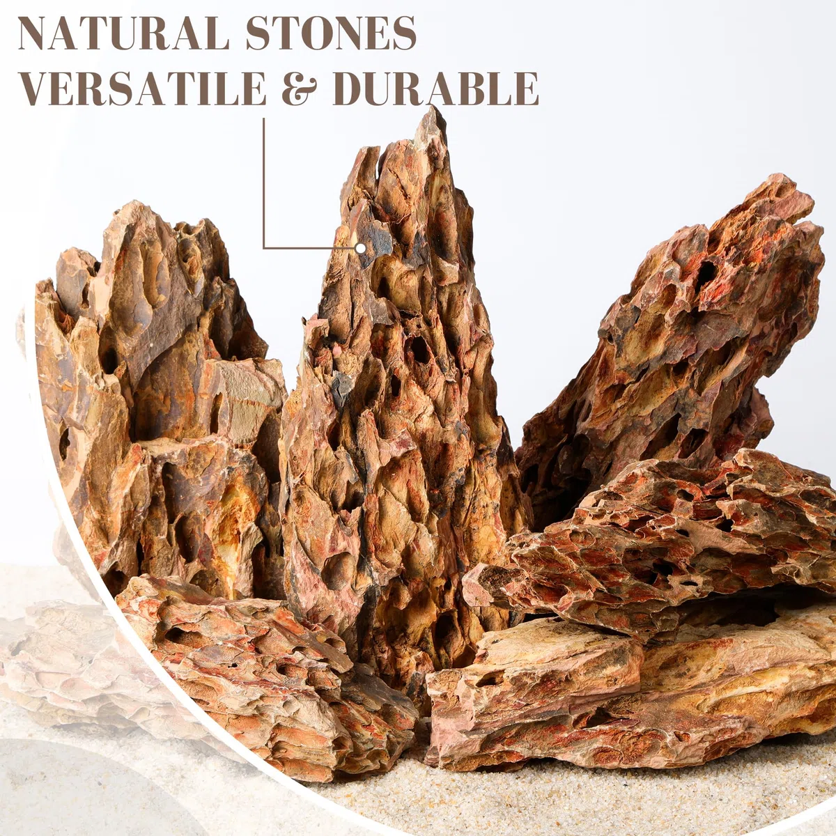 Piedra Dragon Natural 15,5-20,5 cm, Juego de 6 Piedras Grandes para Aquascaping, Terrarios y Decoración de Acuarios