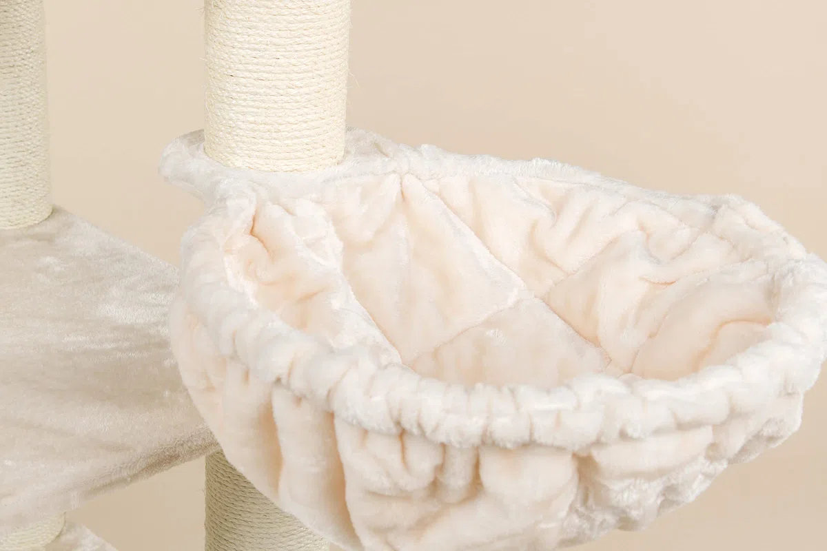 RHRQuality Árbol rascador para Gatos Grandes - Corner Coon Beige - con Postes de sisal Extra Gruesos de 12 cm