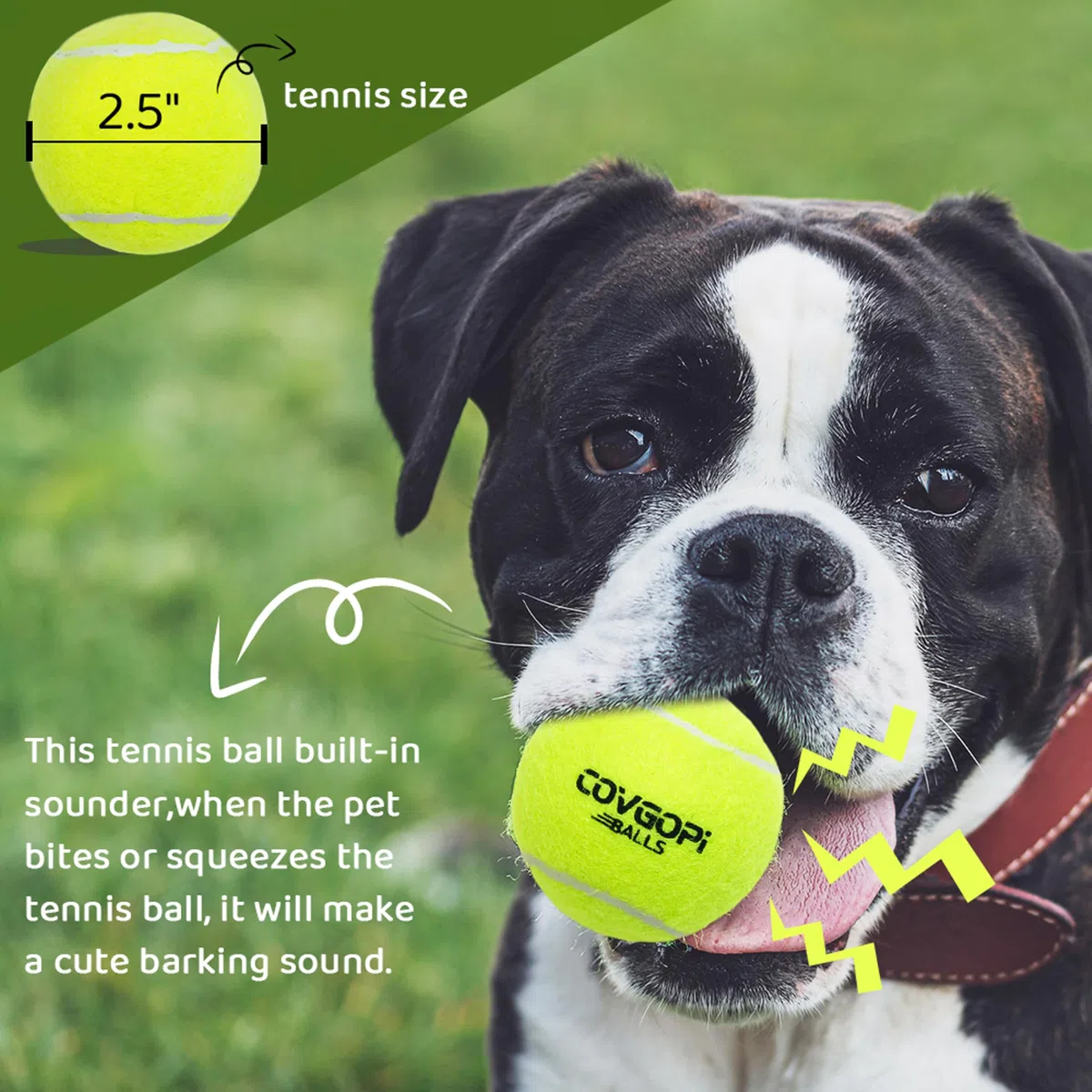 AnCoSoo Pelota de Juguete para Perros, Pelota de Goma para Comida de Perro