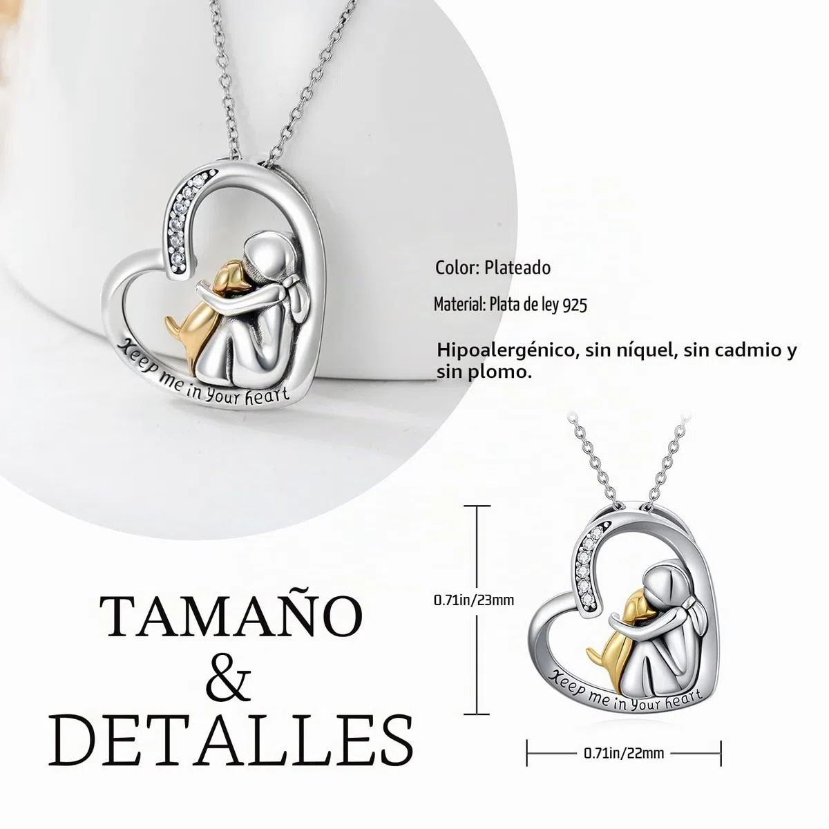 CHENGHONG Collar de perro de plata de ley 925 con colgante de cenizas para perro, collar de urna para cenizas, recuerdo, regalos conmemorativos, joyería temática de perro