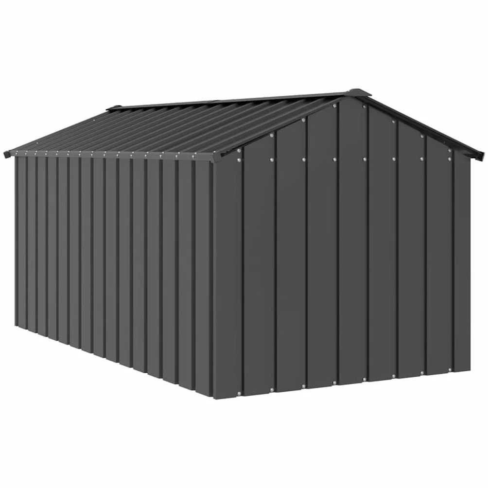 IKAYAA Caseta para Exteriores Grande, Caseta para Perros Acero Galvanizado 114x202x101 cm Gris Antracita