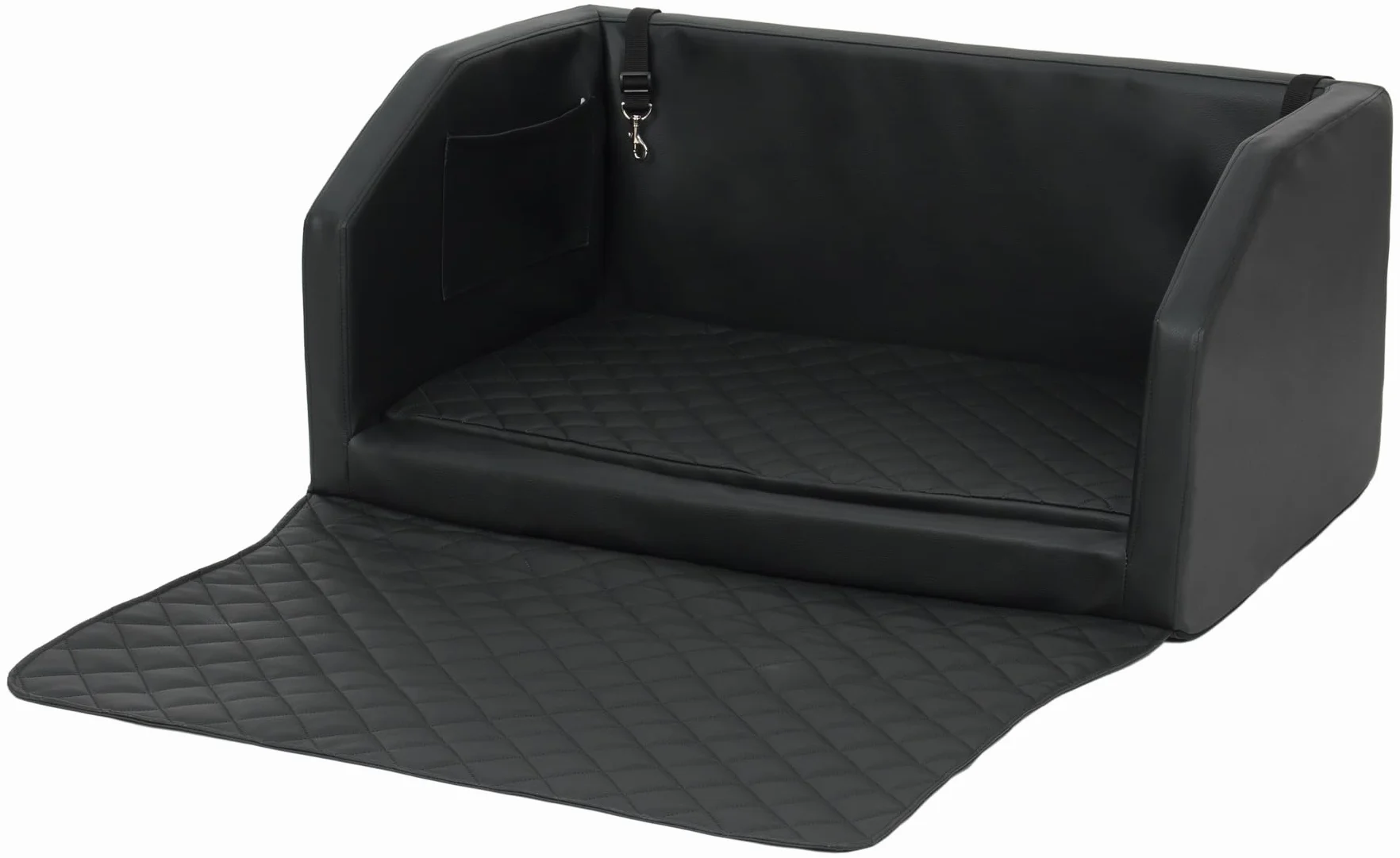 Velinda Transportín Cama de Coche para Perros Maletero colchón 90x55 cm (Color: Negro)