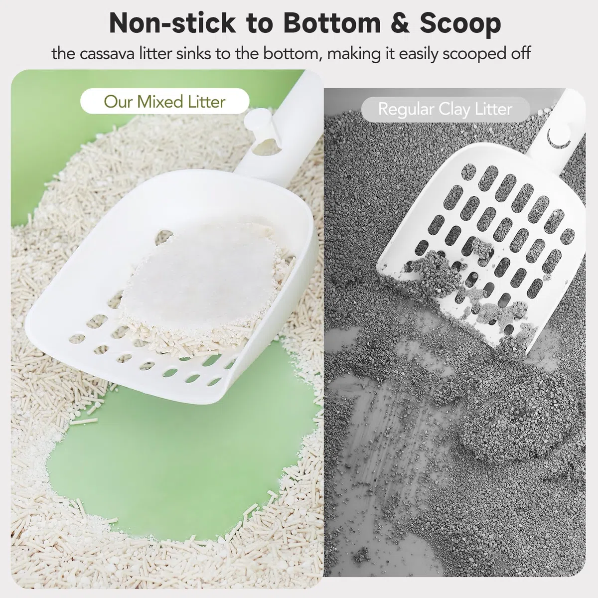 Arena antiadherente de tofu ultra aglutinante para gatos con yuca, control de olores de bajo seguimiento, ingredientes naturales a base de plantas, dura el doble de tiempo que la arena de arcilla, 4,1