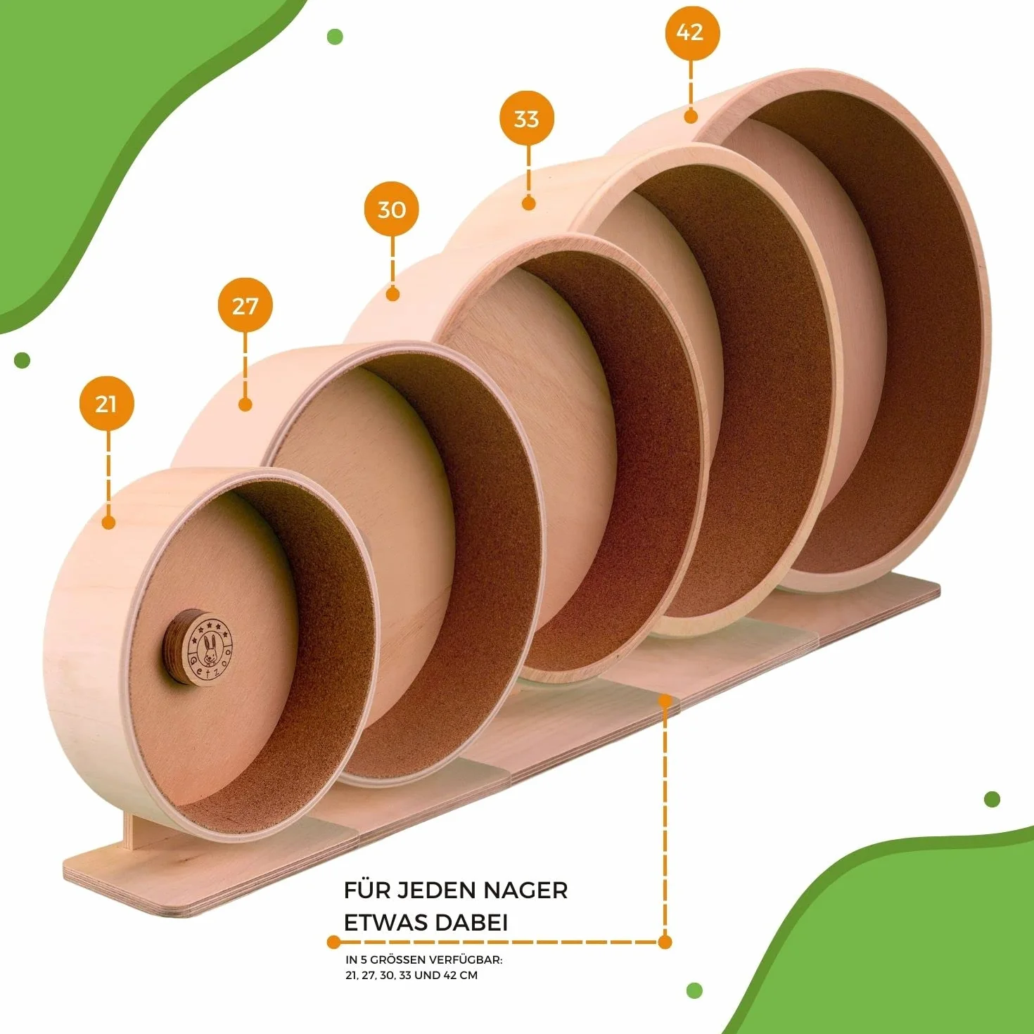 Diámetro 30 cm getzoo Premium Corcho Rueda (28,4 cm de diámetro Interior, Altura 32 – 44 cm)