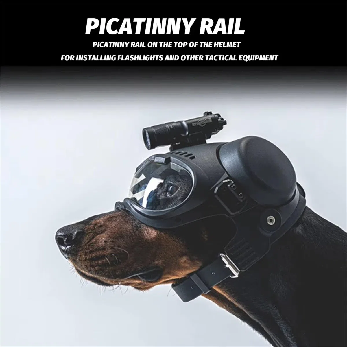 Casco Táctico K9 Perros Caza con Gafas Protectoras Exteriores para Terrier Belga Holandés Pastor Alemán Tamaño Mediano(Tan)