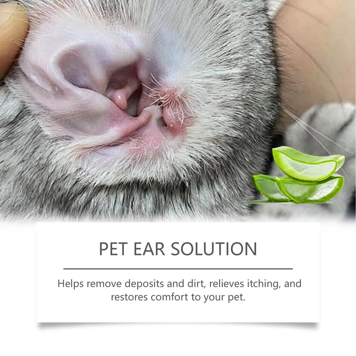 Gotas RZXEA Pet EarPro, gotas óticas naturales para mascotas, alivio suave para la picazón, solución segura para la limpieza de oídos para todas las razas y edades de perros y gatos,2PCS