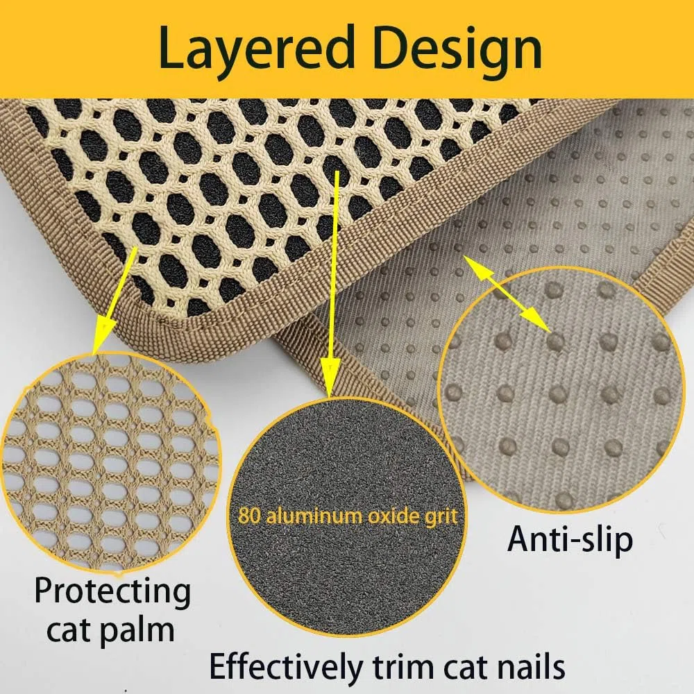 Almohadilla para rascar para Gatos Envuelta Alrededor de un Poste rascador de Gato, Almohadilla de Lima de uñas de Gato para uñas con Grano de óxido de Aluminio 80, rascador de Lima de uñas de