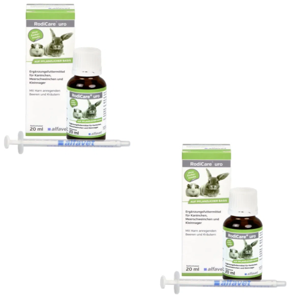 Alfavet RodiCare URO - Alimento complementario para pequeños roedores - Paquete doble - 2 x 20 ml