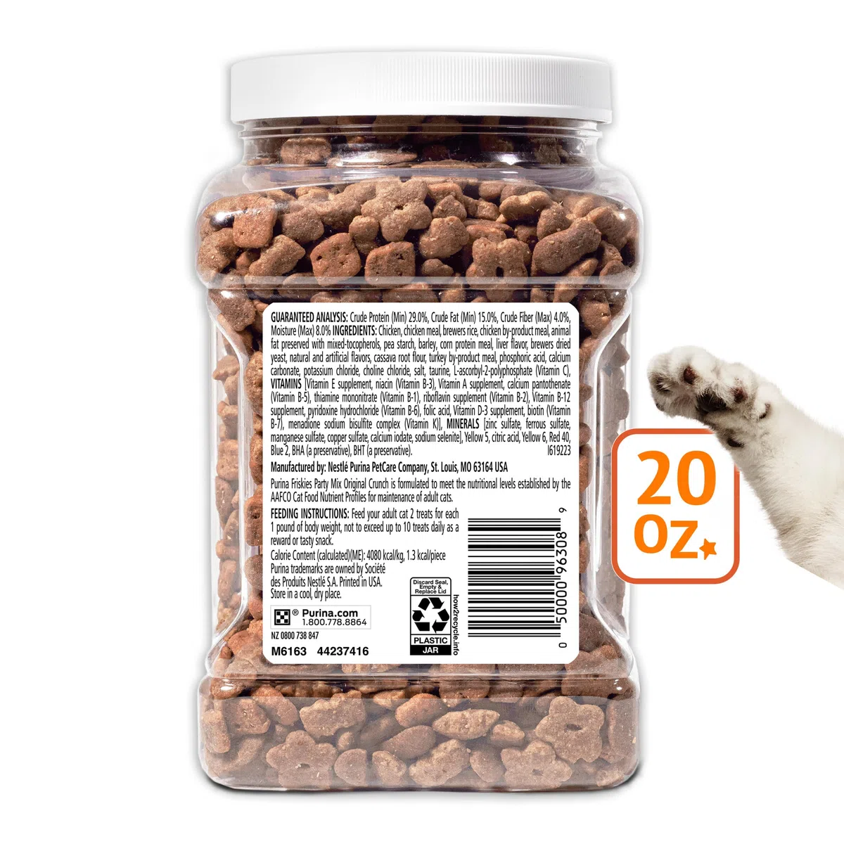 Purina Friskies Party Mix Favorites, Original Crunch Flavor, 20-Ounce Canister, Pack of 1