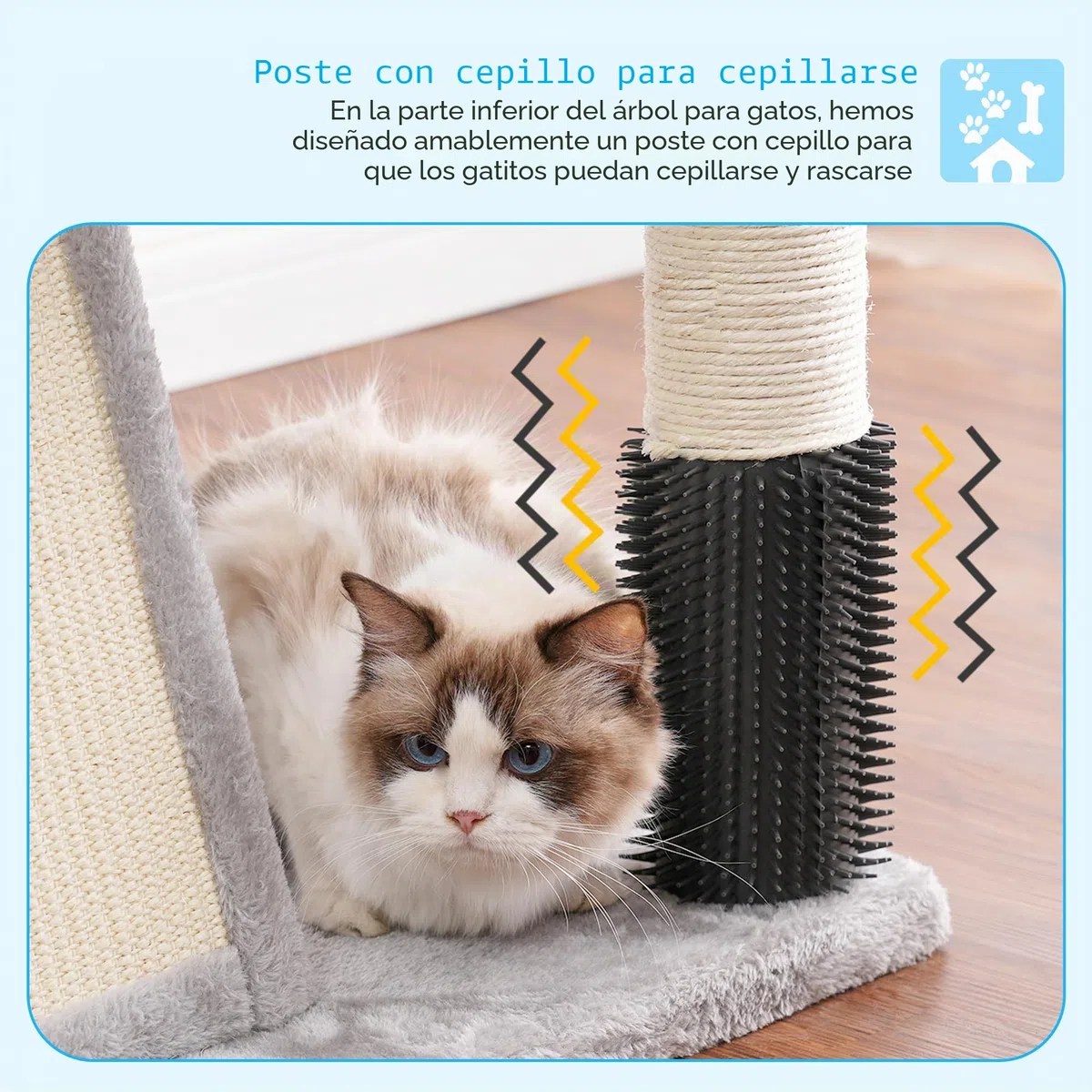 Hey-brother Rascador para Gatos XXL, Altura Ajustable, 250 cm-280 cm, Que llega hasta el Techo, Torre para Gatos Grandes, con Cueva, Gris Claro 0MPJ091W