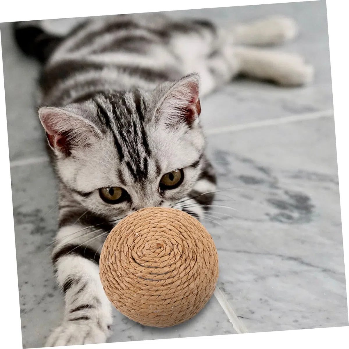 Kisangel 6 Piezas Bola de sisal para Gatos Juguete para Gatos Juguete de Pelota para rascar Juguetes para Juguetes para Masticar Gatitos Juguete para Mascotas rascadores para