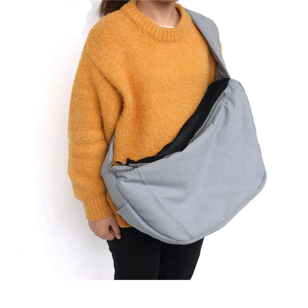 Namvo Bolsa de Transporte para Mascotas, Bolsa Frontal de Lona con Correa Acolchada Ajustable para Perros y Gatos (Gris)