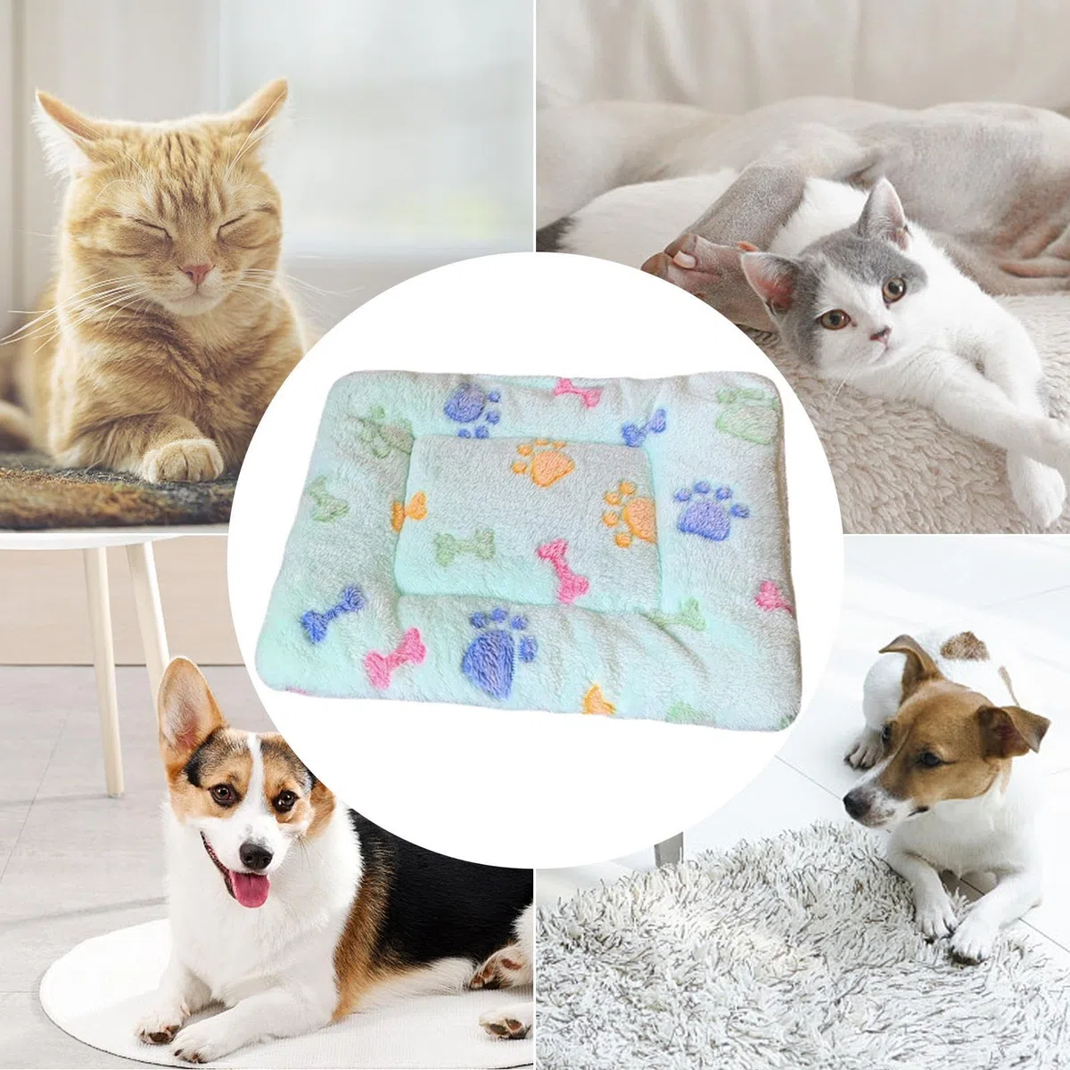 Manta calmante acogedora para gatos, mantas cálidas para gatitos de interior, almohada para perro, cachorro, gato, mantas para cachorros y gatos de interior, cama de gatito para nerviosismo y estrés | interior, almohada para perro, cachorro, gato, mantas