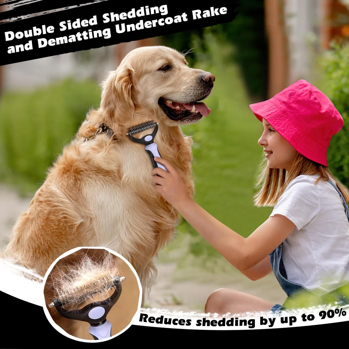 Augwind 3 cepillos para perros I Cepillo para perros para desprendimiento I Cepillo de baño para perros I Cepillo para perros I Peine para perros I Suministros premium para mascotas (morado claro)