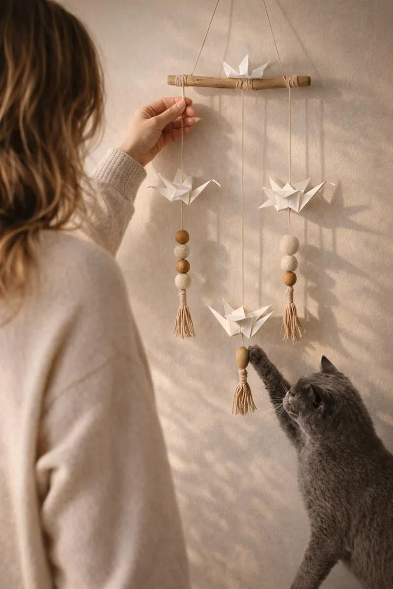 Juguete Sensorial Interactivo Para Gatos Premium Estimulación Mental Conexión Emocional Humano Felino Vasos De Porcelana Haiku Mobile Manual Tarjetas Editoriales Caja Regalo Mindful Experiencia Zen