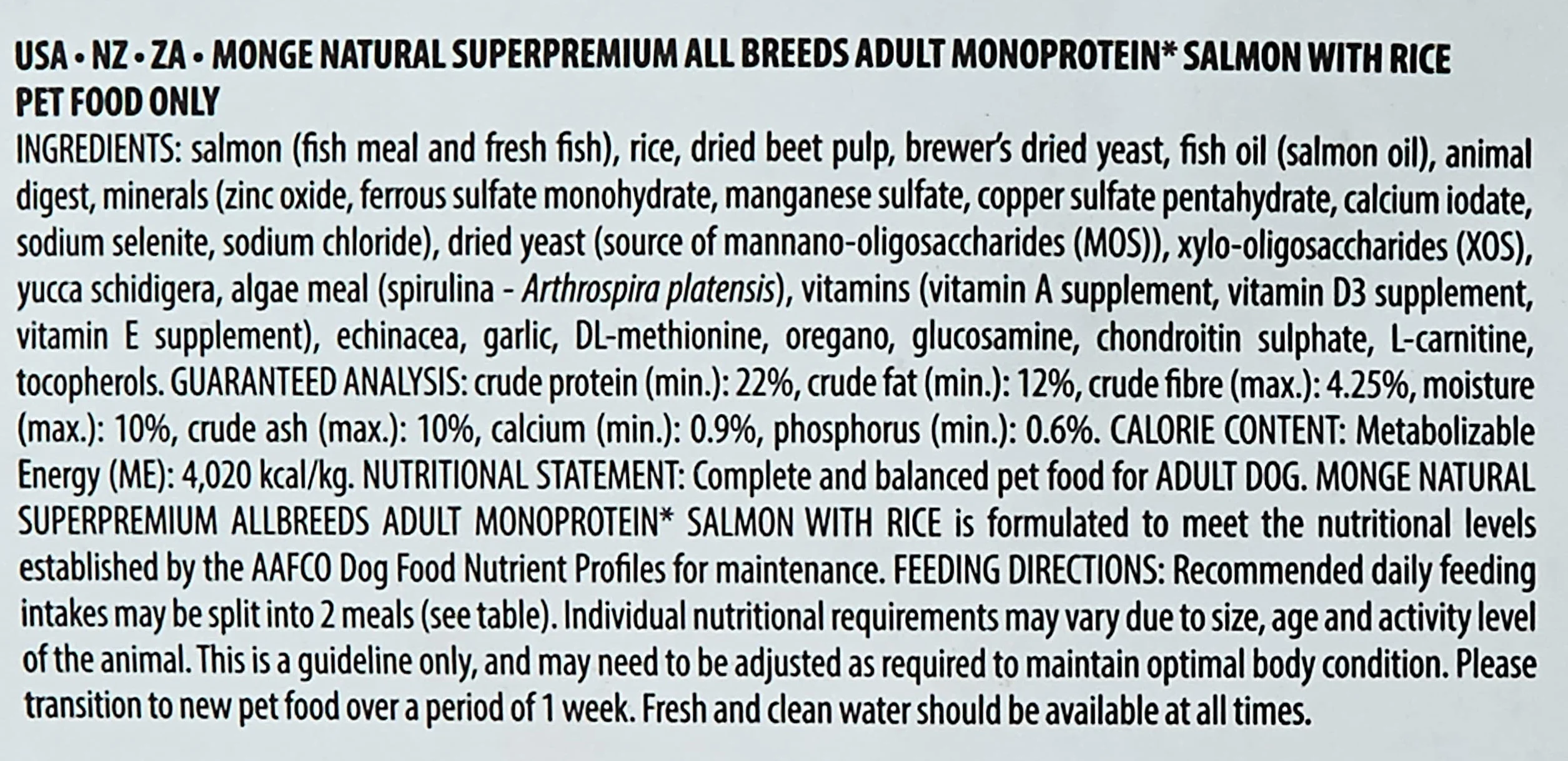 Monge Natural Superpremium Adult Salmon and Rice, Comida para Perros para Todas Las Razas (Alimentos Secos para Perros con Salmón y Arroz, Muy Rico en Fibra y Vitaminas, 12 kg)