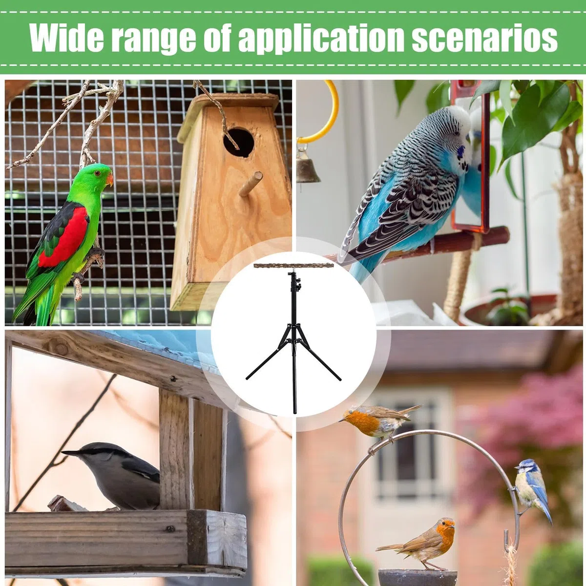 Genérico - Madera 40~157cm | de Perca de Loro de Madera de Pimienta | Natural | Perc?Stand para adiestramiento de Aves Perchas Bir? Ajustables para Loros - MultiusosBir? ?d