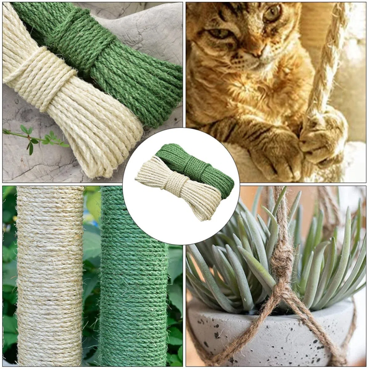 2 Piezas Cuerda de Sisal para Rascador de Gatos, 20m