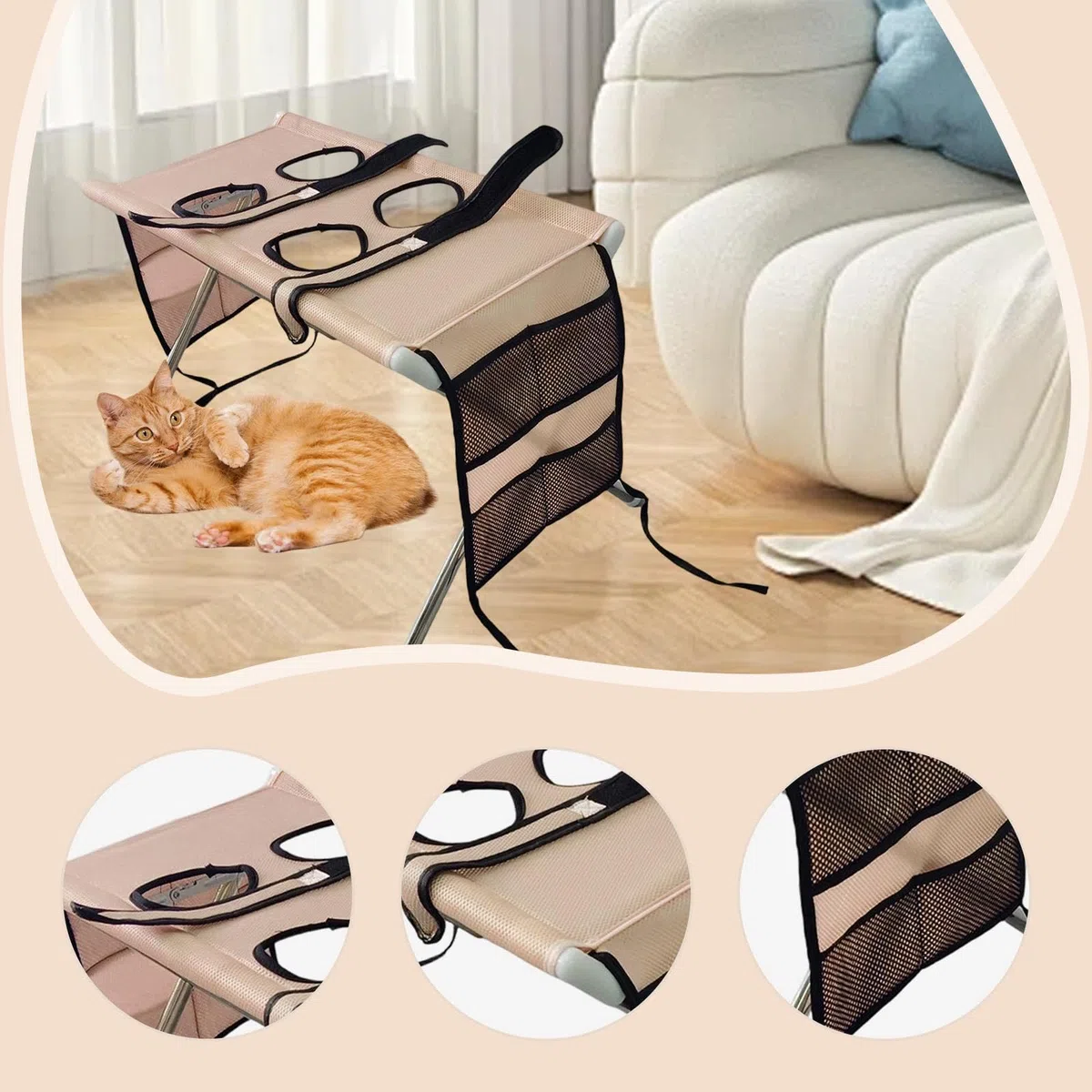 Mesa de Peluquería para Mascotas con Accesorio de Limpieza con Correa, Soporte de Peluquería para Cortar Uñas Y
