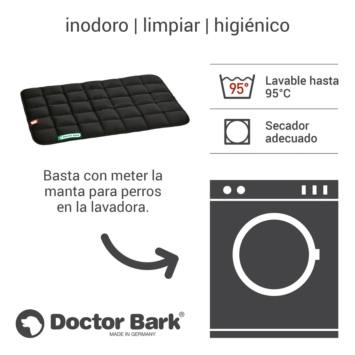 Doctor Bark Manta de Perros, Robusto, Lavable a 95 ° C - Disponible en Diferentes tamaños y Colores