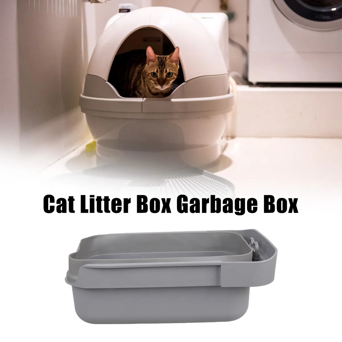 Pieza de repuesto automática para caja de arena para gatos con barrera, rastrillos opcionales para accesorios eficientes de caja de arena