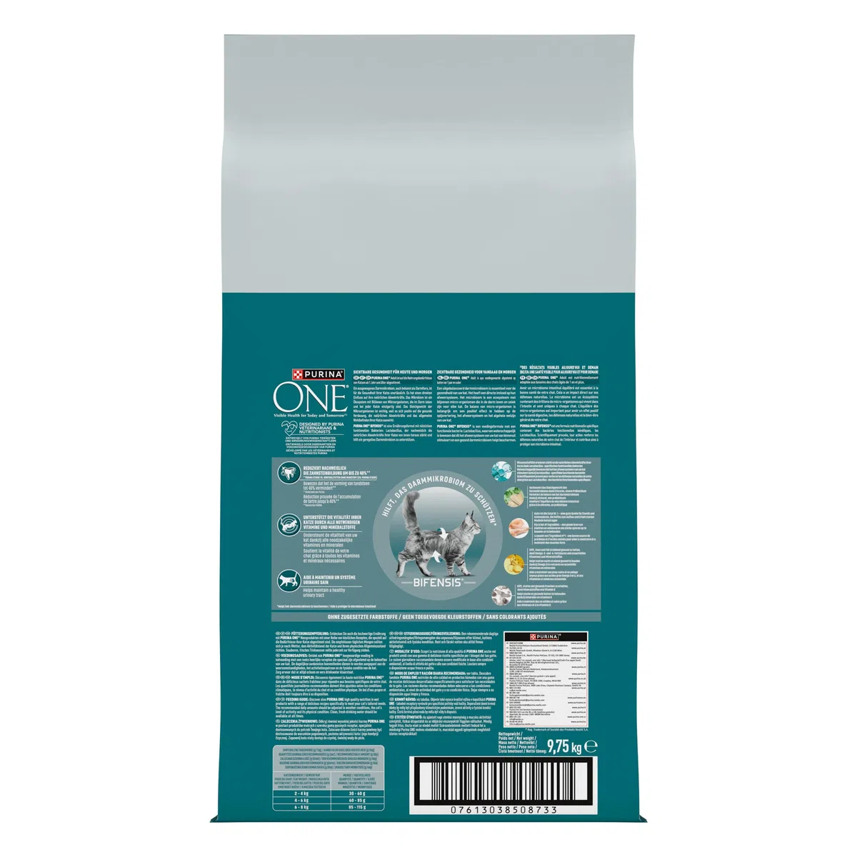 Purina One Bifensis - Pienso para Gatos Adultos, Pollo y Cereales integrales, 9,75 kg