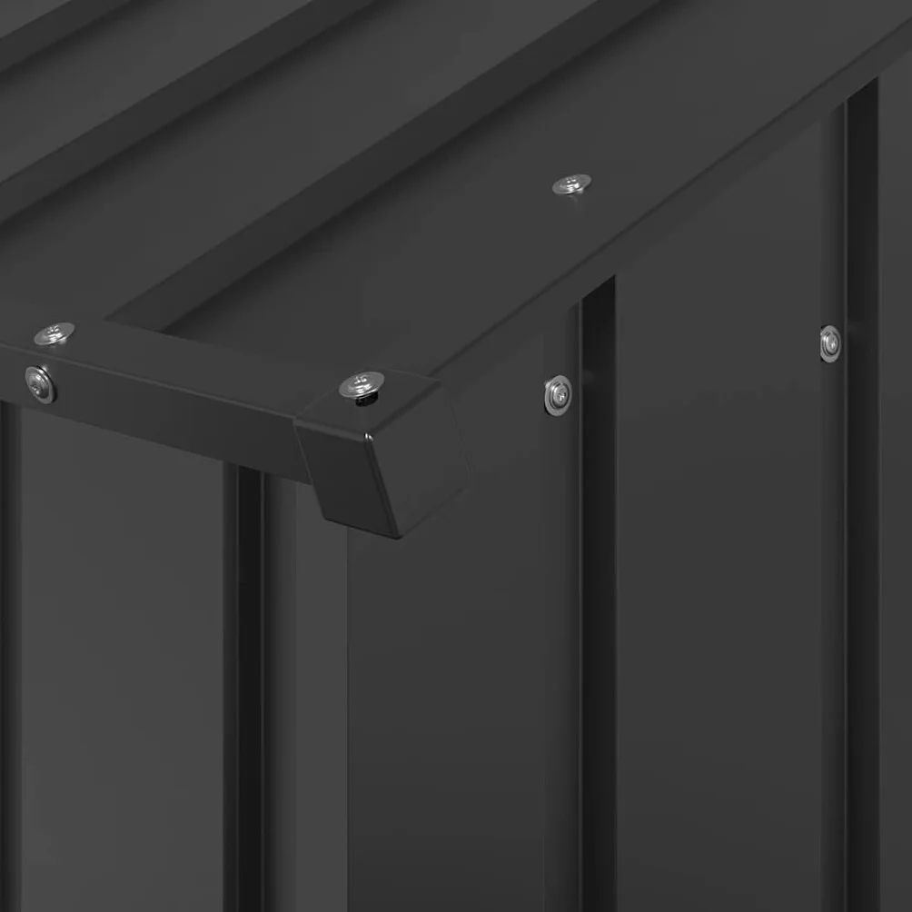 IKAYAA Caseta para Exteriores Grande, Caseta para Perros Acero Galvanizado 114x202x101 cm Gris Antracita